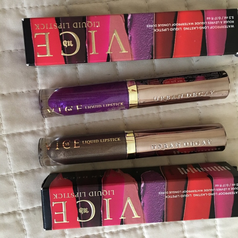 Urban Decay liquids lipsticks in Mad and Studded